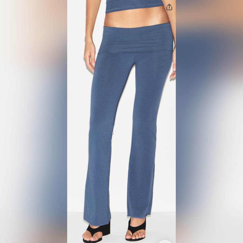 SKIMS!! Cotton Jersey Fold Over Flare Pants- In HARBOR!! - Picture 3 of 8
